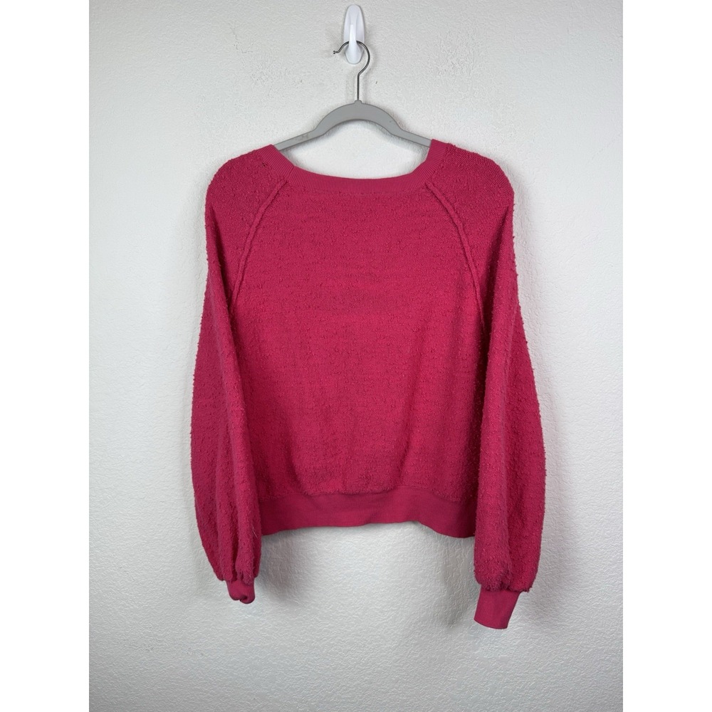 FREE PEOPLE Found My Friend Sweater Boucle Knit Rock Candy Pink Women's S Barbie - Picture 5 of 8